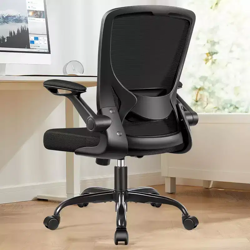 KERDOM Ergonomic Office Chair, Mesh Computer Chair, with Lumbar Support, Rotatable, Reversible Armrests, Height Adjustable