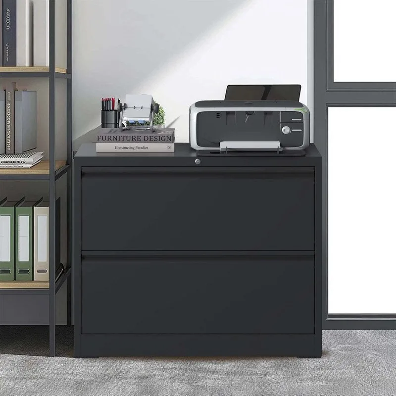 2 Drawer Metal Filing Cabinet with Lock, Legal/Letter/A4/F4 Size