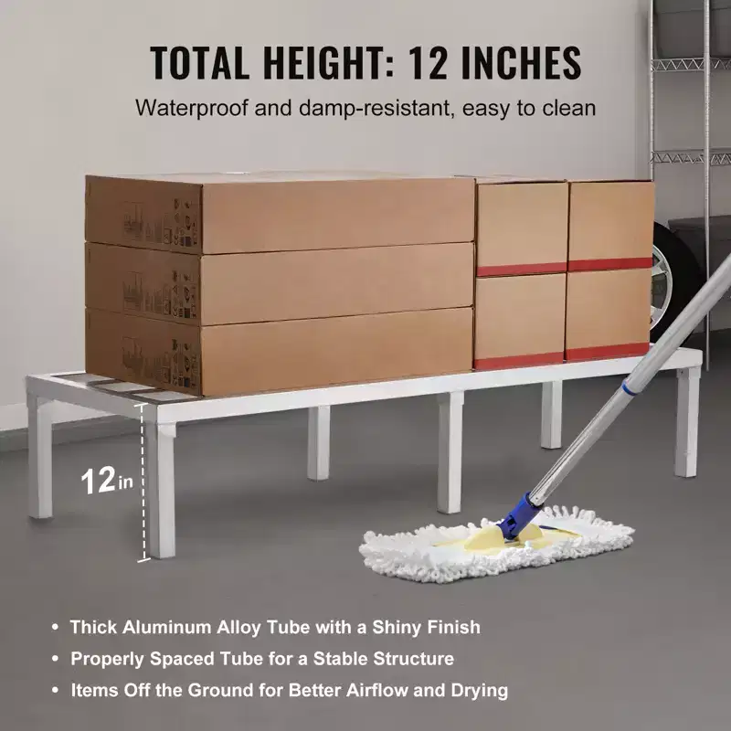 Aluminum Dunnage Rack, 60 x 20 Commercial Food Floor Rack, 12