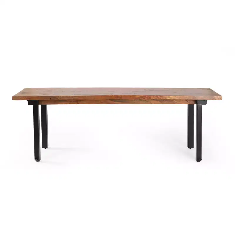 Outdoor Carlisle Benches, Black + Country Brown