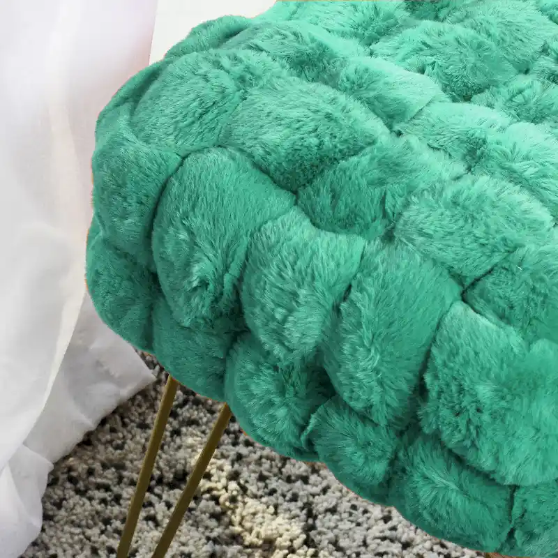 FoxFauxFur Pouf Stool