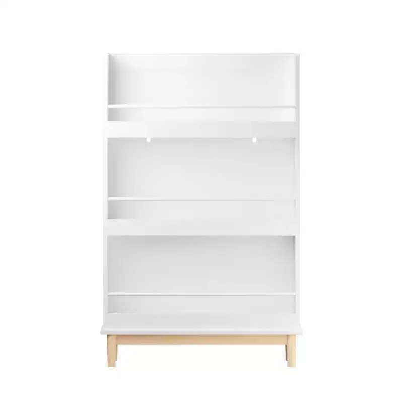 Wall-Mounted Kids Bookshelf with Front-Facing Display Shelves, White