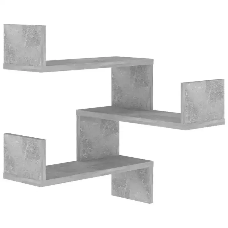 Wall Corner Shelf Concrete Grey Engineered Wood 15.7x15.7x19.7 in