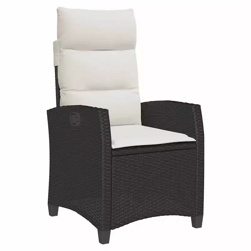 vidaXL Reclining Garden Chair PE rattan, powder-coated steel Medium