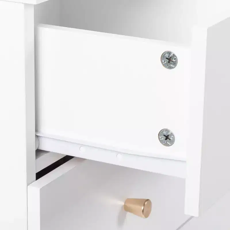 5-Drawer White Particle Board 25.98in. W Chest of Drawer