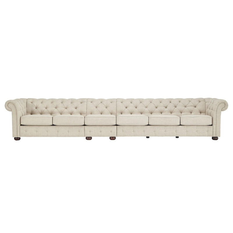 Knightsbridge Beige Linen Tufted Chesterfield Modular Sofa by iNSPIRE Q Artisan