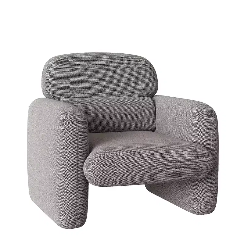 Modern Accent Chair, Wood Frame Sofa Chair, Comfortable Reading Armchair for Living Room, Bedroom, Apartment, Corner, Grey