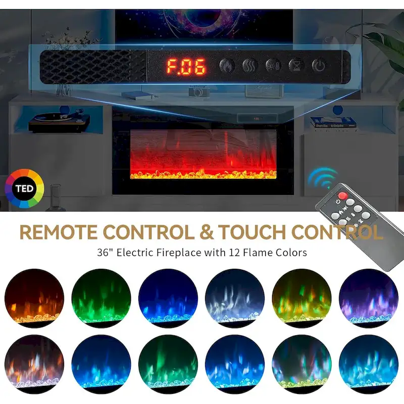 79 Fireplace TV Stand with 36 Electric Fireplace