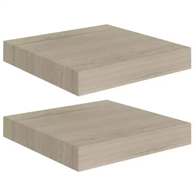 Wall Shelf 2 Piece Oak Honeycomb MDF, Metal 9.1 x 9.3 x 1.5 in