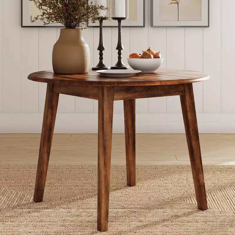 Drop Leaf Dining Table, Rustic Brown
