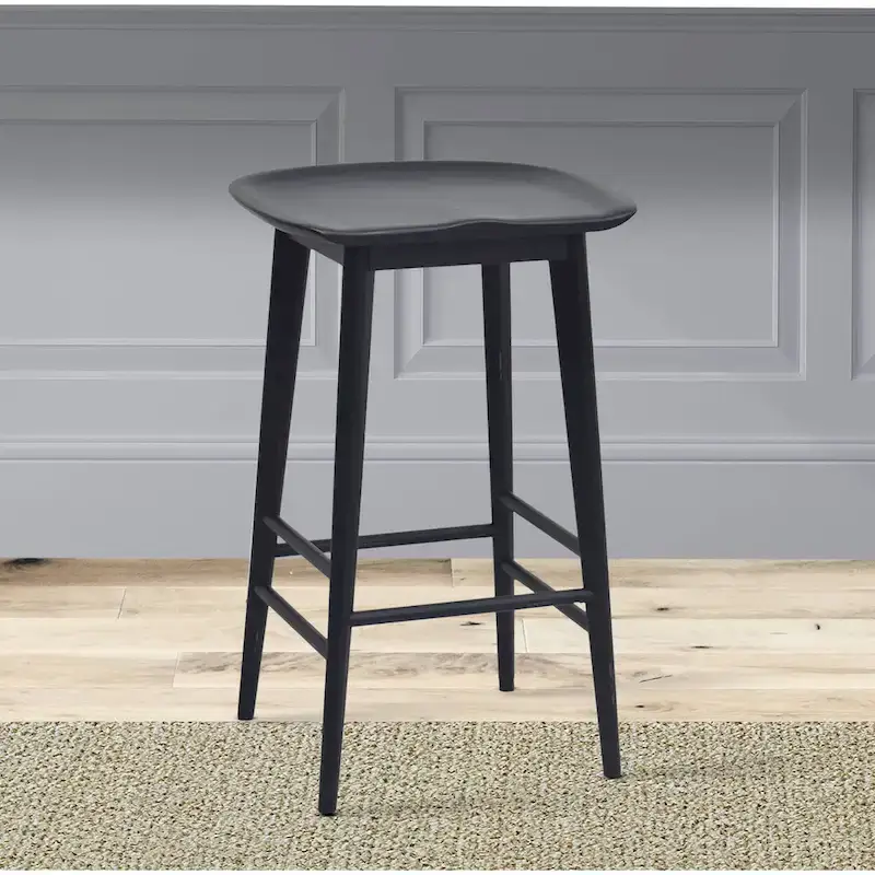 Hendry Backless Solid Acacia Counter Stool - Counter Stool