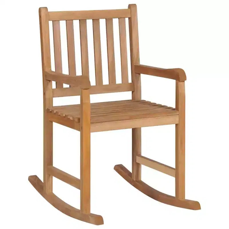 vidaXL Rocking Chair Outdoor Patio Rocking Chair with Cushion Solid Wood Teak