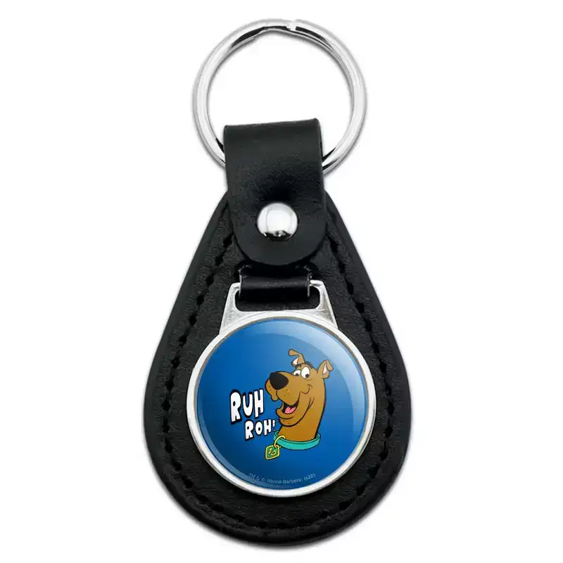 Scooby-Doo Ruh Roh Black Leather Keychain