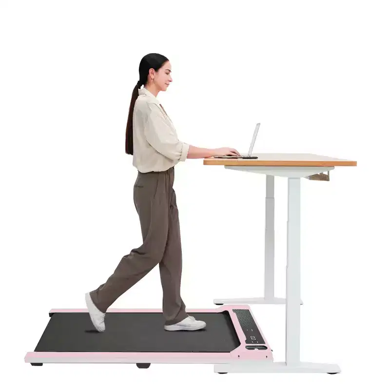NAYSAYE Treadmill with Compact Design Supports 242lbs Capacity for Home Office Fitness, Pink, 49.2*20.47*4.92