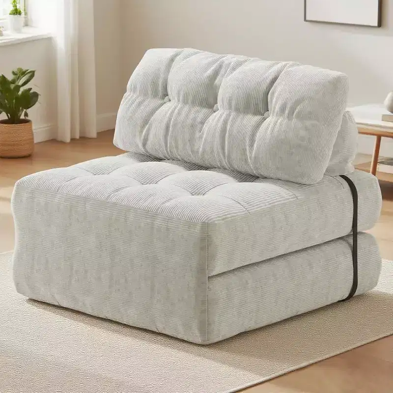 GustoWave Foldable Floor Sofa Bed, Bean Bag Chaise Lounge Bed with Pillow for Living Room Bedroom