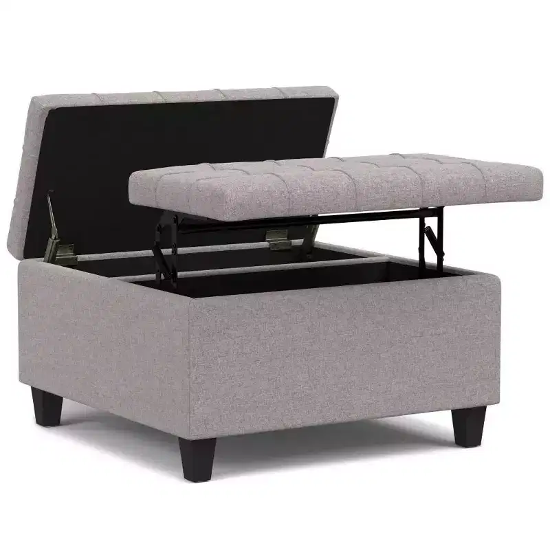 WyndenHall Elliot Small Square Coffee Table Storage Ottoman
