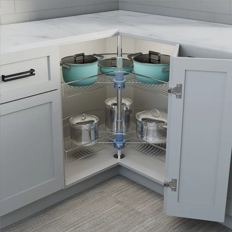 Dowell Lazy Susan 32 Diameter - 270 Degree Double Rack Stainless Steel