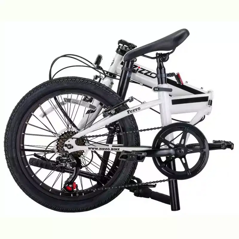ZiZZO Ferro 7-Speed Steel 20" Folding Bike - White