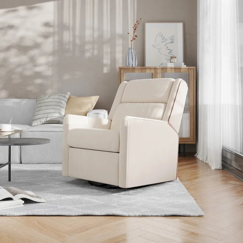 Manual Rocking Recliner Chair with Swivel and Gliding Motion