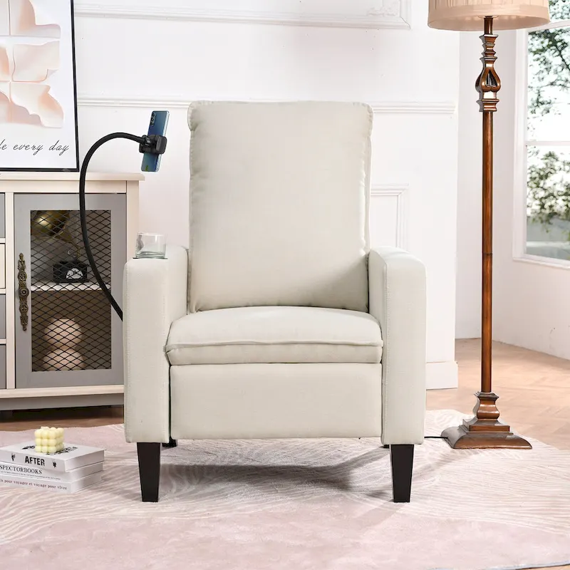Recliner Chairs for Adults, Adjustable Recliner Sofa with Mobile Phone Holder & Cup Holder
