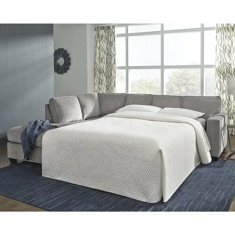 2-Piece Sleeper Sectional Sofa with Chaise | Pull-Out Bed | Upholstered | Living Room