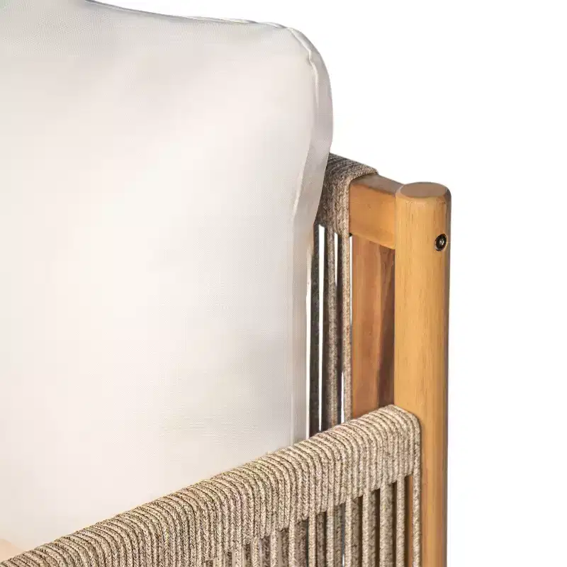 Christopher Knight Home Ivana Patio Woven Rope Acacia Wood Club Chair with Deep Cushions (Set of 2)