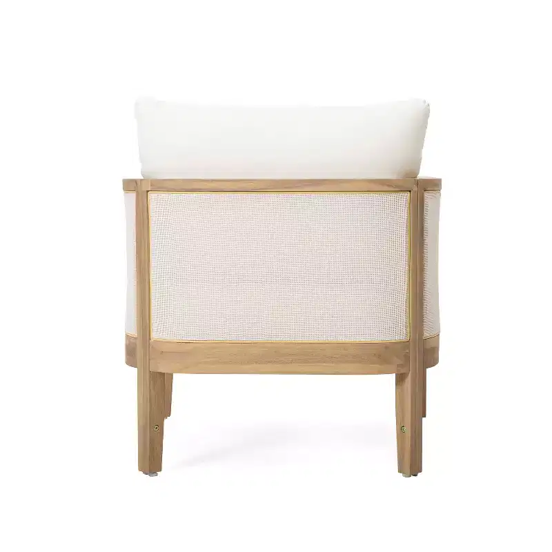 Christopher Knight Home Linksy Modern Patio Acacia Club Chair Water Repellent Cushion