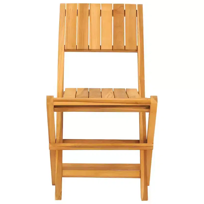 vidaXL Set of 2 Folding Garden Chairs in Solid Teak Wood