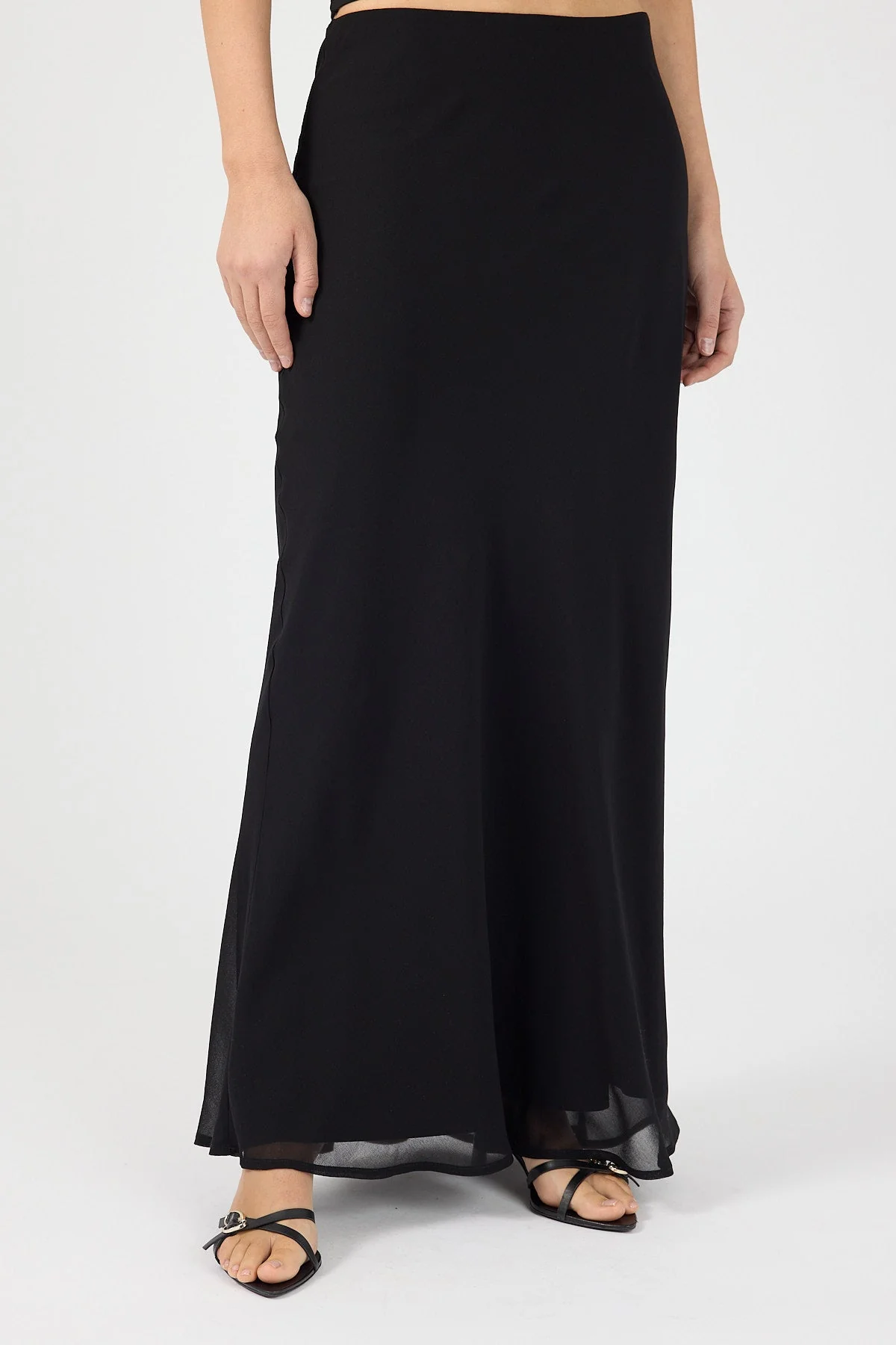 Chiffon Maxi Skirt Black