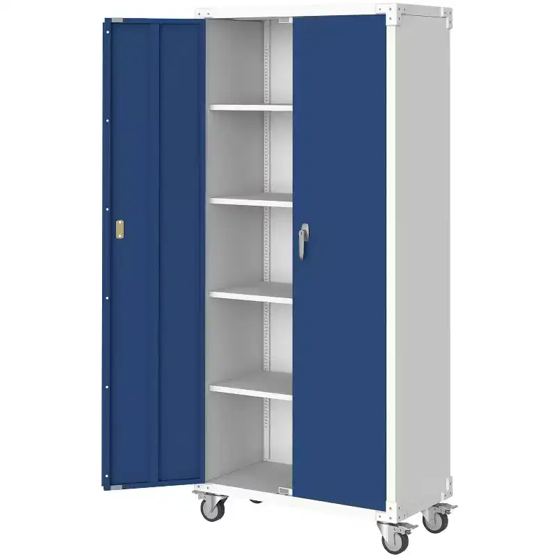 71 in Steel Storage Cabinet with Locking Doors & 4 Adjustable Shelves, Heavy Duty Metal Cabinet for Garage, Office & Pantry, Rustproof Construction