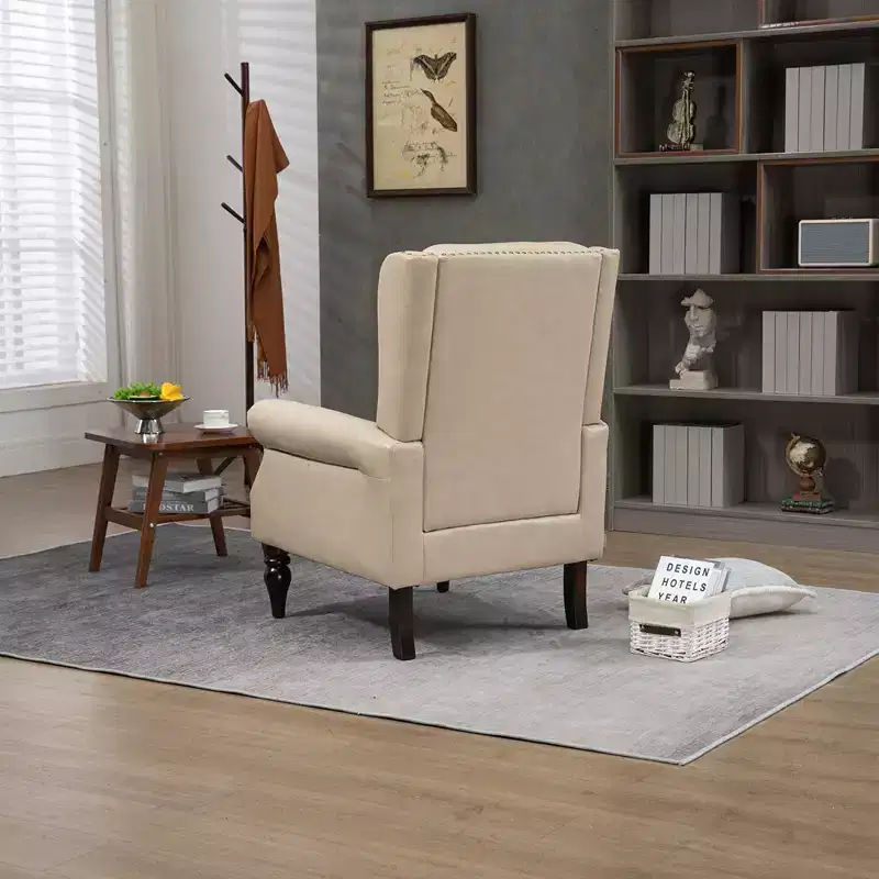 Lounge Chair, Wood Frame Armchair with Removable Cushion, Modern Accent Chair Leisure Chair Compatible with Living Room , Bedroom