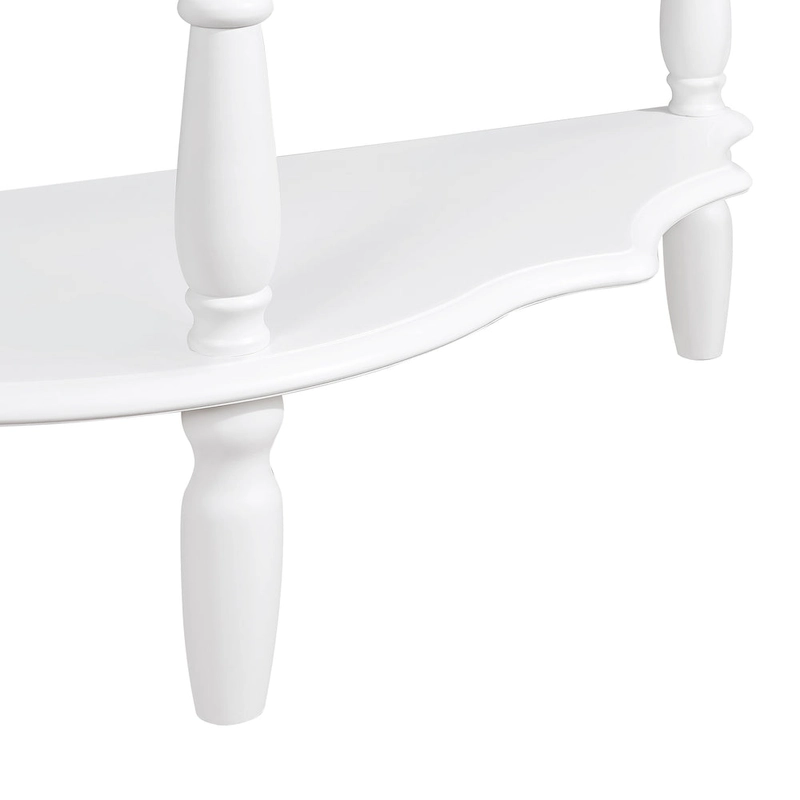 Retro Half-Moon Console Table with Open Shelf