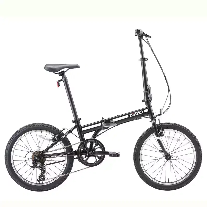 ZiZZO Ferro 7-Speed Steel 20" Folding Bike - Black