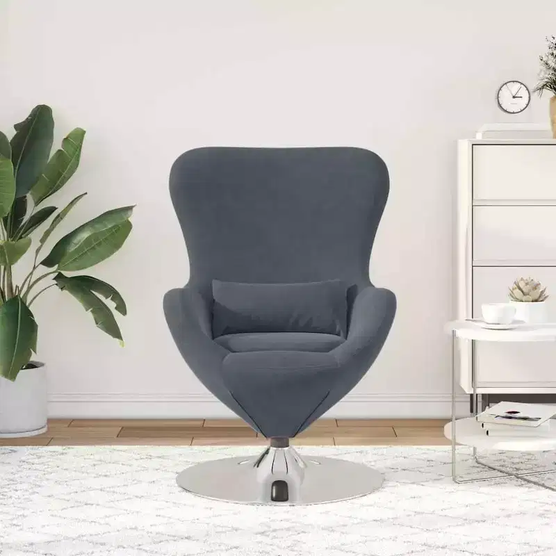Egg Chair with Footstool Velvet
