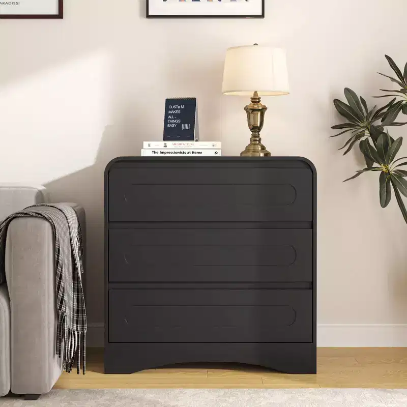 3 Drawer Dressers for Bedroom, 32 Wide Wood Storage Dresser Chest of Drawers Organizer