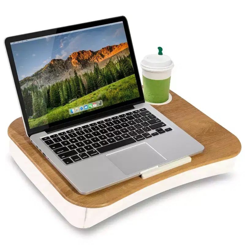 Cupholder Lap Desk, Portable Laptop Tray with Cup Holder for Sofa, Bed & Travel