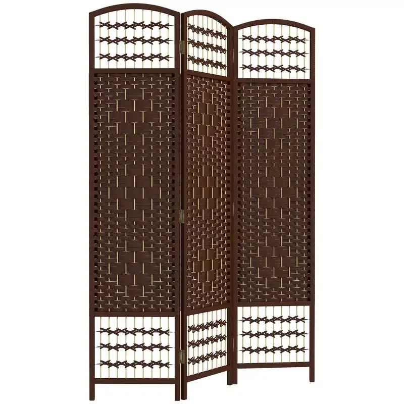 3 Panel Folding Room Divider Portable Privacy Screen Wave Fiber Room Partition for Home Office