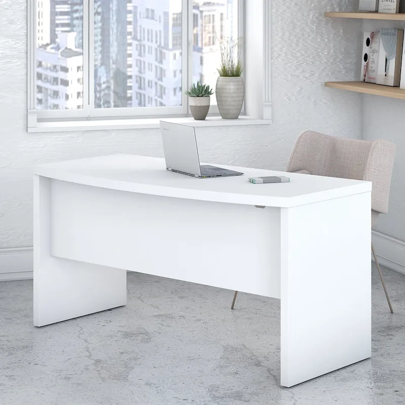 60-Inch Curved-Front Office Desk