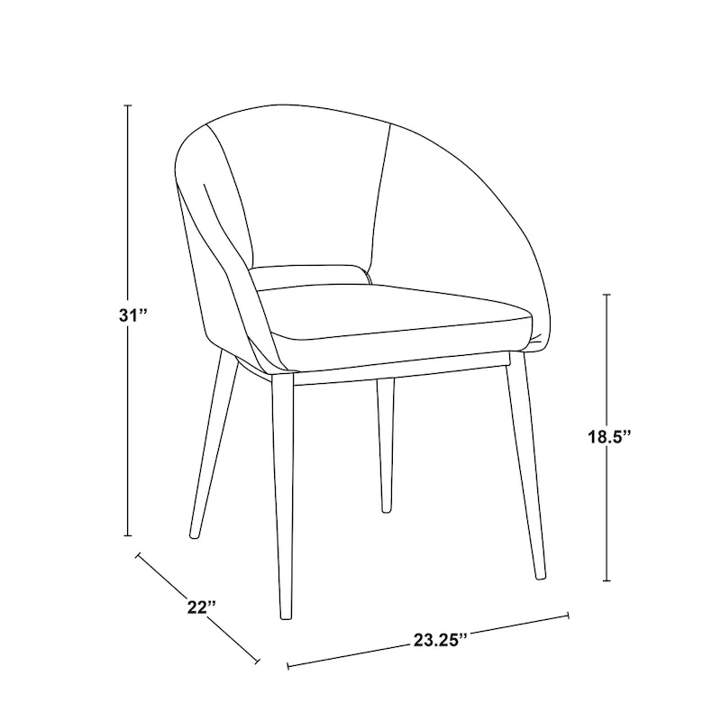 Upholstered Dining Chair with Copper Metal Legs