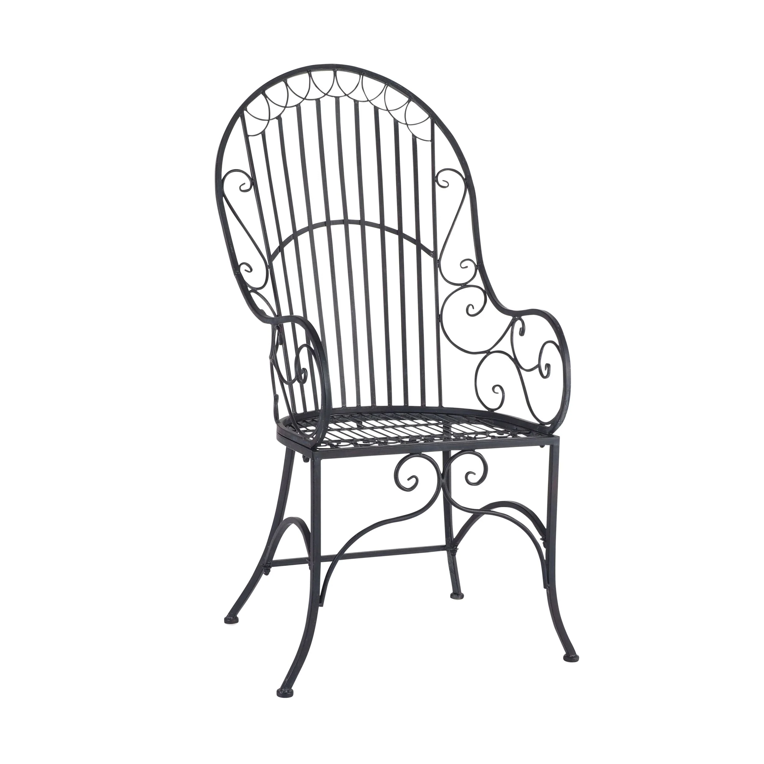 Arles French Bistro Steel Garden Chair Matte Black