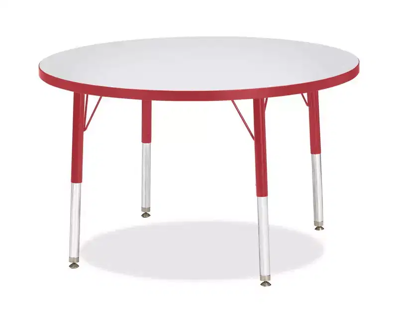 Jonti-Craft Berries Elementary Height Color Edge Round Table (36 x 36) in Red