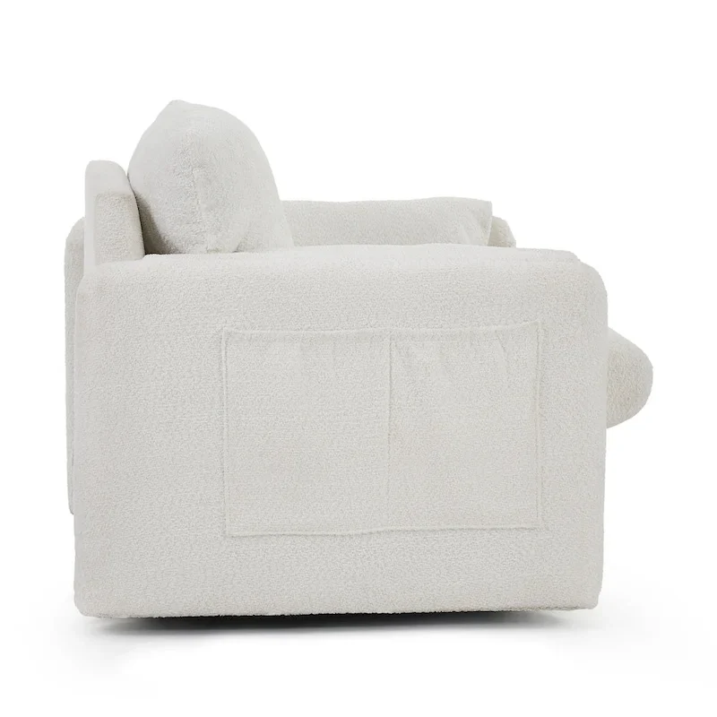 Swivel Accent Chair Single Seater - 360 Rotating Lounge Chair with Chenille Fabric & High-Resilience Cushion