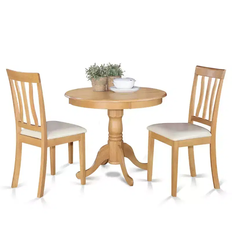 HomeStock Belmont Kitchen Table Set - Table And 2 Dining Chairs, Oak