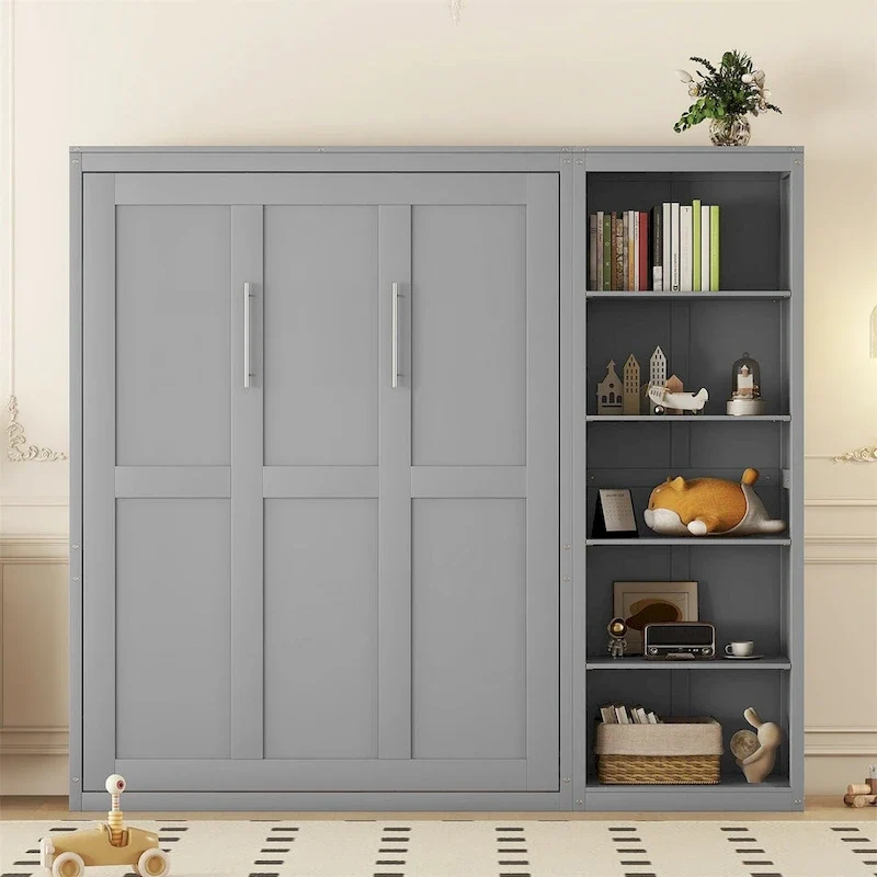 Merax Murphy Bed Wall Bed with Shelves