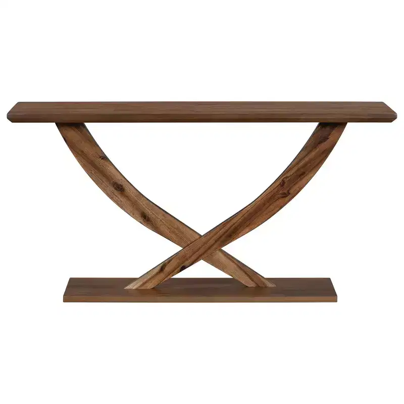 Whisen 57'' Modern Rustic Entryway Console Table, Accent Hallway Table, Slim Sofa Table with Cross-Leg Design, Sturdy Construction