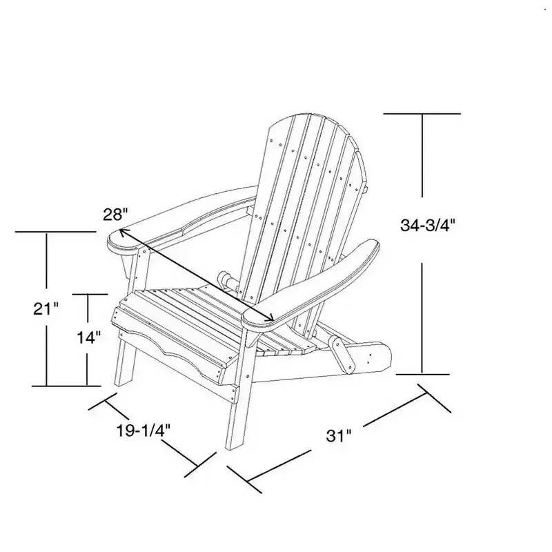 Jiallo Foldable Adirondack Chair with PVC cup holder