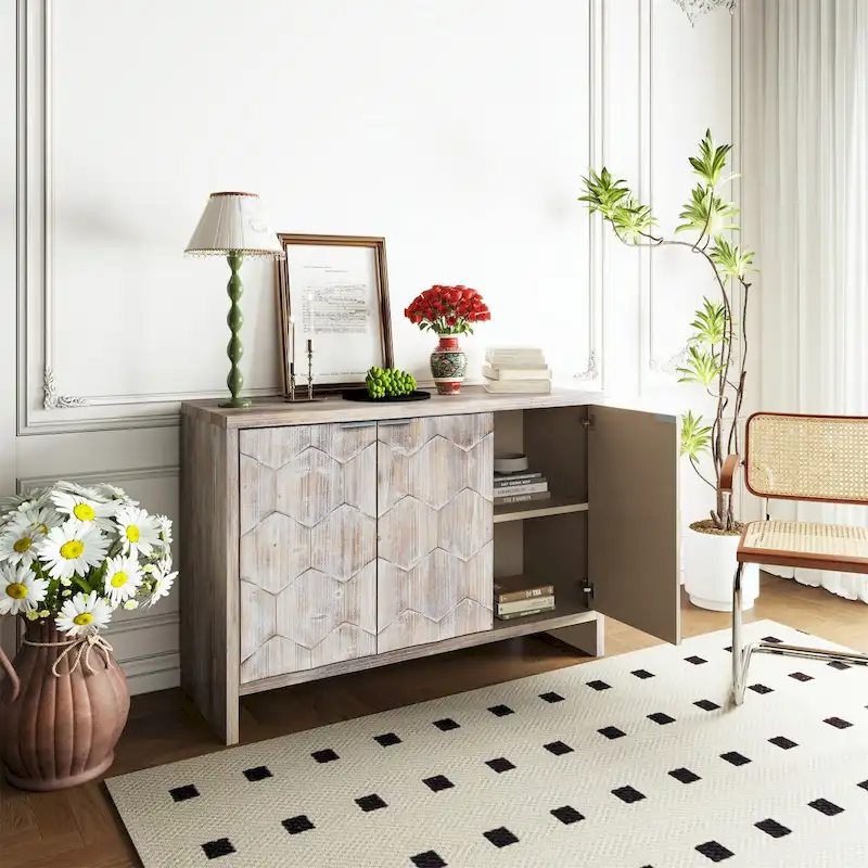 3-Door Wooden Cabinet Sideboard Buffet