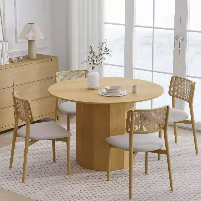 PexFix 46 Round Solid Wood Dining Table Kitchen Tables