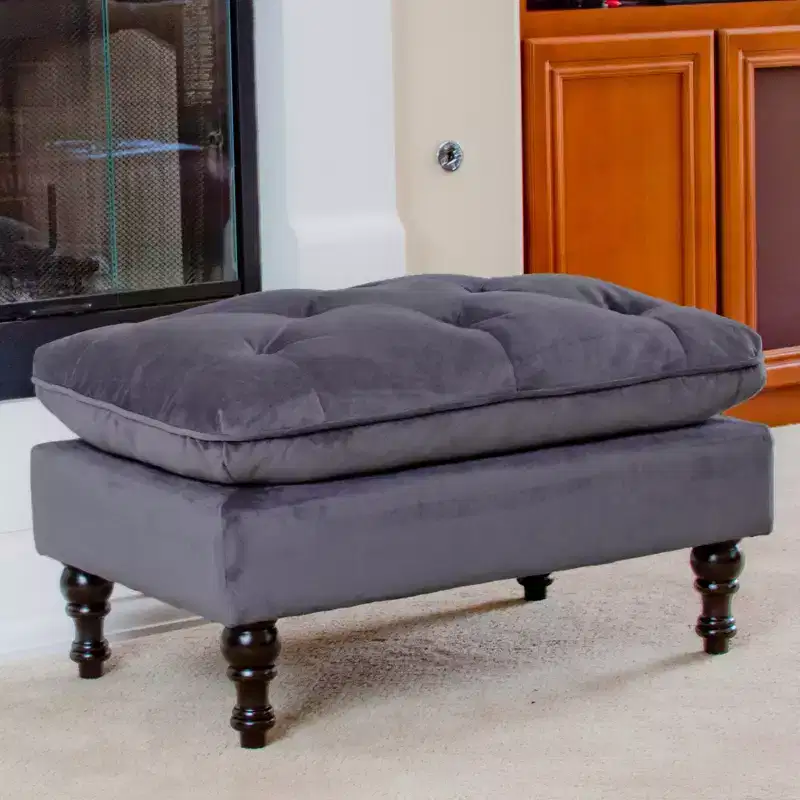 GDFStudio Jeremy Contemporary Fabric Tufted Pillow Top Ottoman