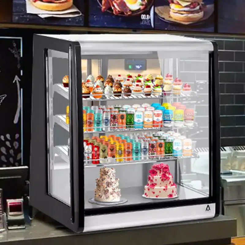 Commercial Display Refrigerator 6.9 Cu Ft, Countertop Refrigerated Display Case with LED Lighting for Bakery, Cafe, 110V/190W